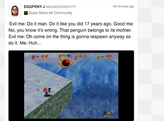 Illustration for article titled Miiverse Reacts To Super Mario 64 On Wii U